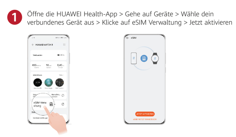 esim huawei watch 3 aktivierung