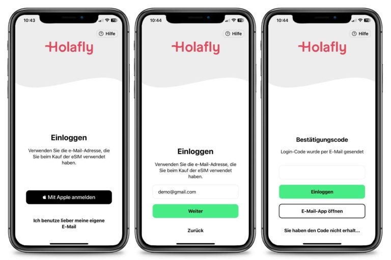 esim app holafly anmeldung