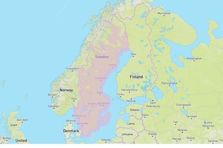 Abdeckungskarte Schweden kaufen Holafly eSIM WLAN Router 