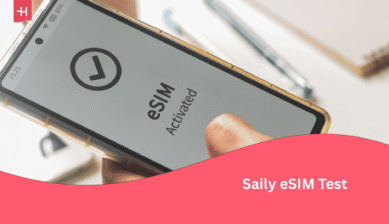 Ein Handy auf dem eine eSIM installiert ist