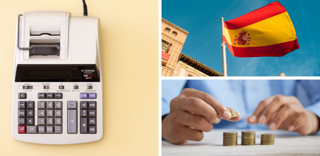 Steuern und Flagge Spaniens