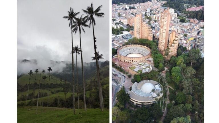 Touristische Orte in Bogotá und Salento, Kolumbien