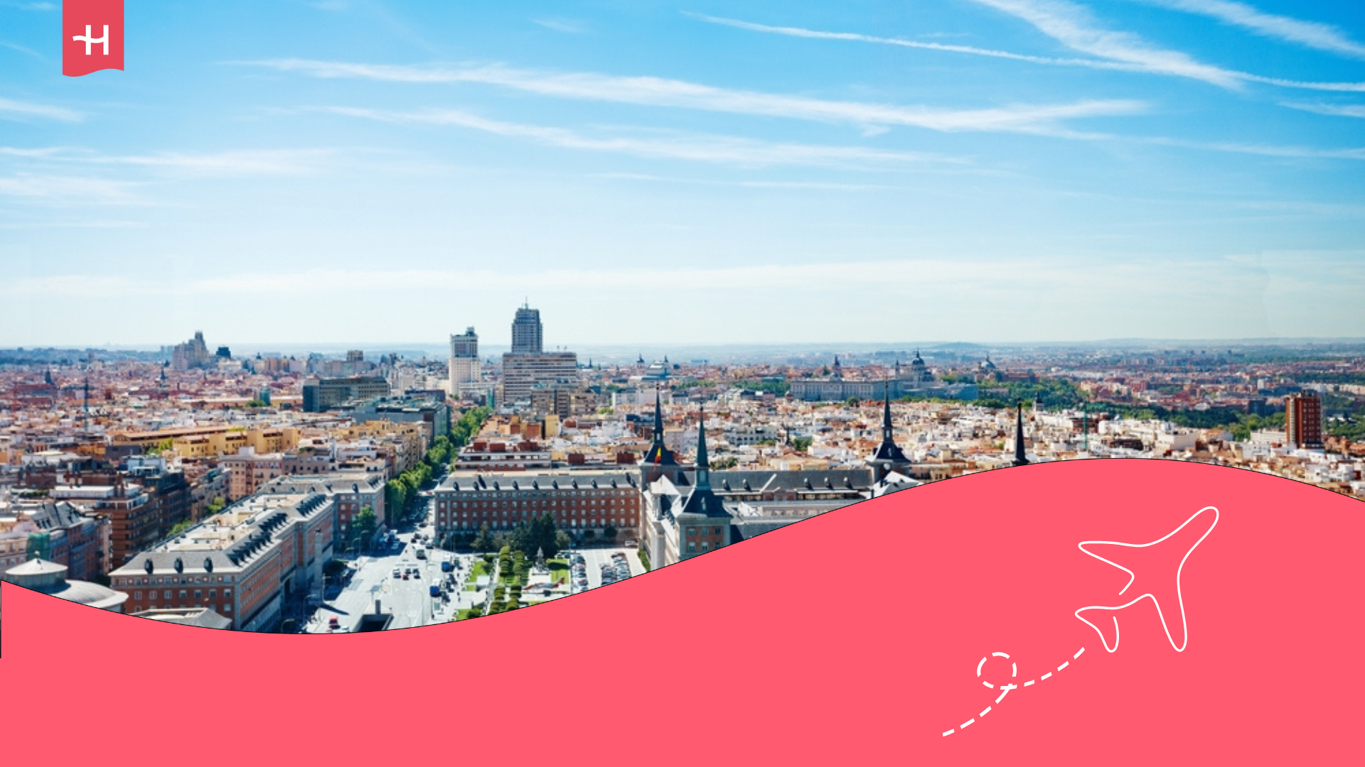 Ein Bild der Skyline Madrids.