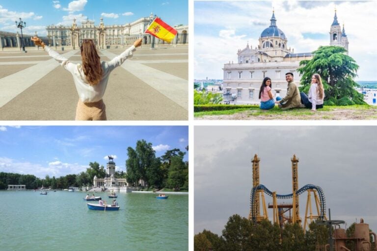 Warner Madrid, Palacio Real und Kiosk im Parque del Retiro