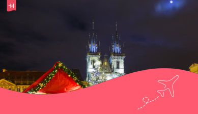 Ein Weihnachtsmarkt in Prag.