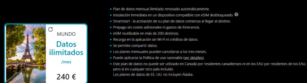 Alternativen zu Saily Ultra Plan: Globaler Unlimited Mundo Tarif von Ubigi