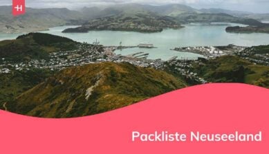 eine Landschaft eines neuseeländischen Dorfes