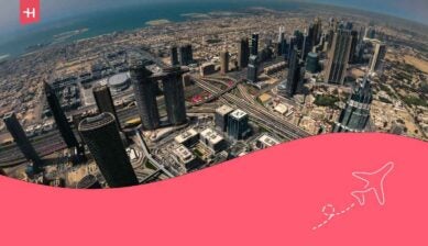 Luftaufnahme der Stadt Dubai.