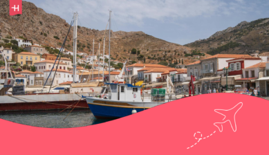 Der Hafen der griechischen Insel Hydra.