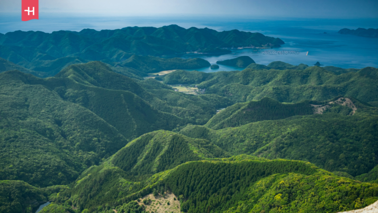 Die bergige Küste Japans