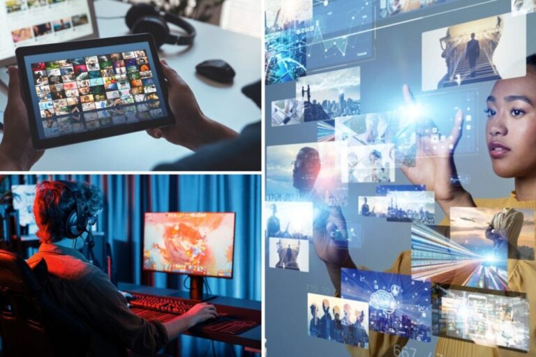 unterschiedliche personen sehen inhalte per streaming.