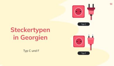Die in Georgien verwendeten Steckertypen: Typ C, Typ F