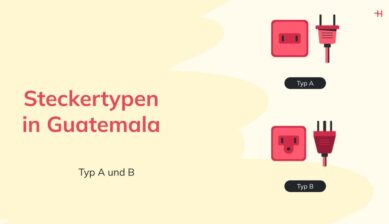 Die in Guatemala verwendeten Steckertypen: Typ A, Typ B