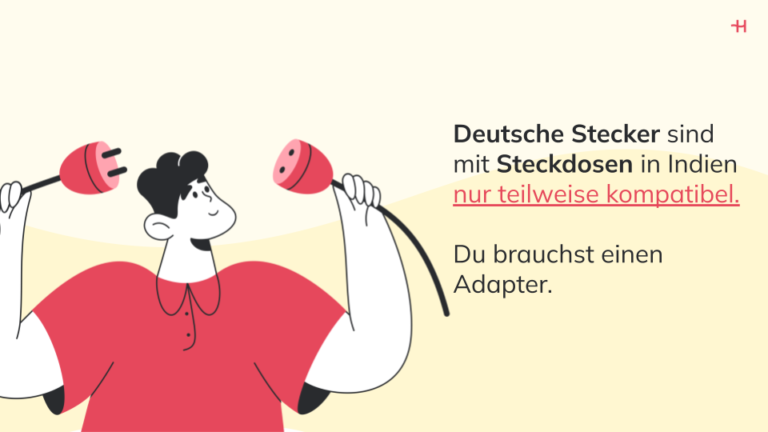 Deutsche Stecker sind mit Steckdosen in Indien nur teilweise kompatibel