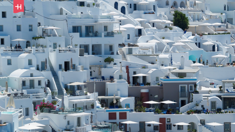 weiße griechische Häuschen