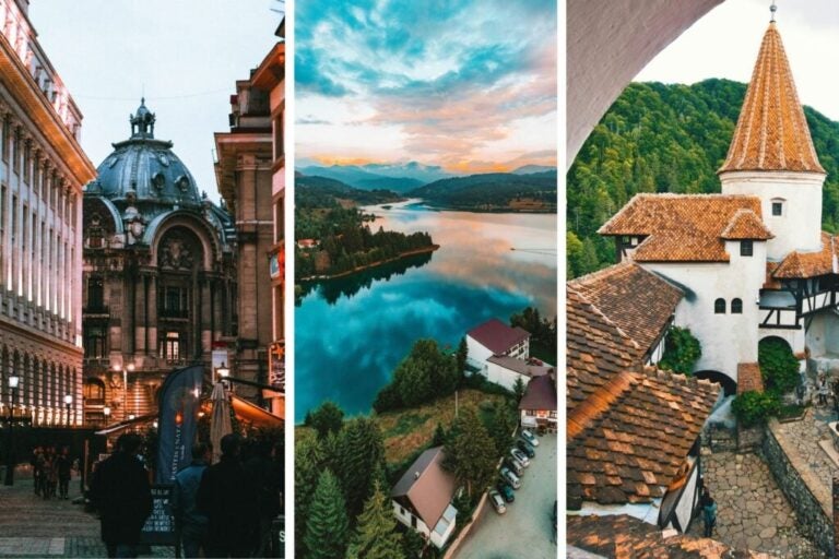 straßen, schlösser und see in rumänien