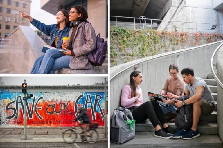 Mehrere junge Studenten, die in Berlin leben.
