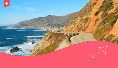 Küstenstraße am Meer für Roadtrips mit einer eSIM für Auto