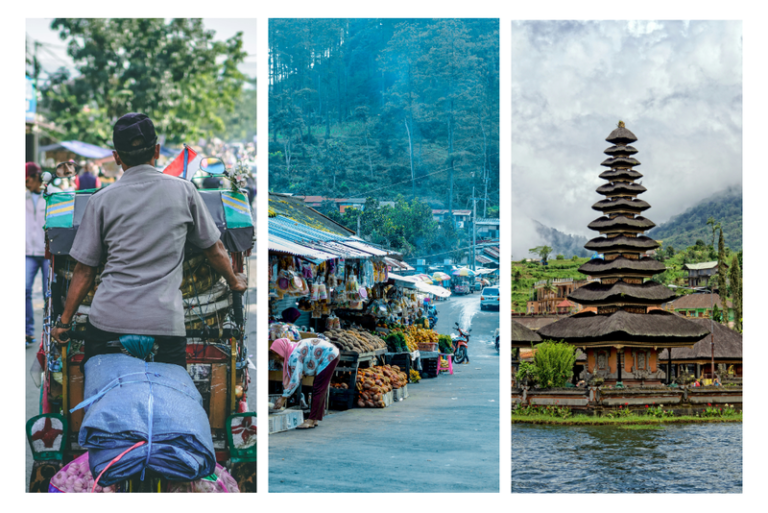 repräsentative bilder zu den lebenshaltungskosten in Indonesien.