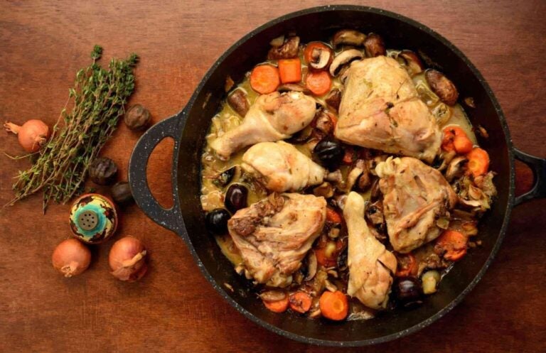 Coq au vin in Lyon. 