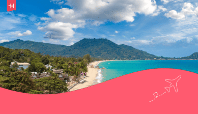 Panorama-Ansicht auf Koh Samui schönste Strände.