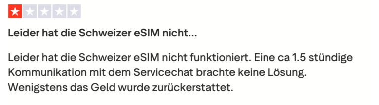 Negative Monty eSIM Erfahrungen auf Trustpilot