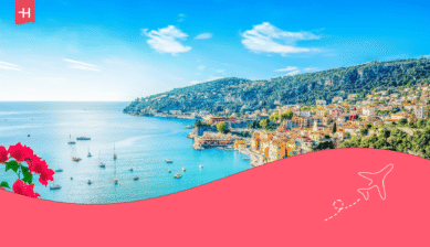 Blick auf die Côte d’Azur auf dem Weg von Nizza nach Monaco.
