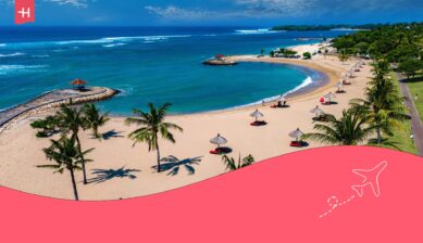 Das Resort-Gebiet Nusa Dua in der Nähe von Denpasar als Titelbild für einen Artikel über die schönsten Strände auf Bali.