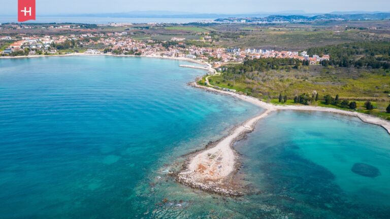 Luftaufnahme der archäologischen Stätte Sipar bei Zambratija, Kroatien