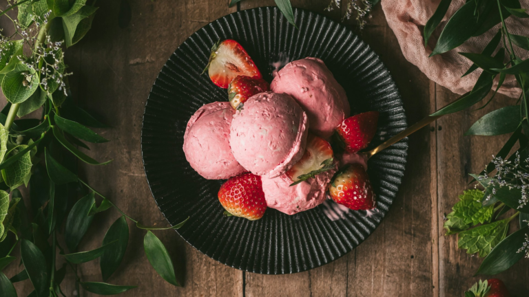 Saffron and Rose Ice Cream