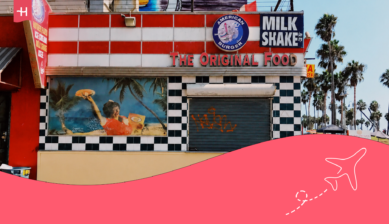 Ein Kiosk am Venice Beach, Los Angeles.