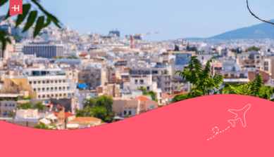 Blick über die Dächer von Athen, Griechenland.