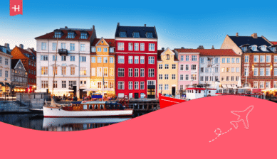 Bunte Häuserzeile am Hafen Nyhavn in Kopenhagen.