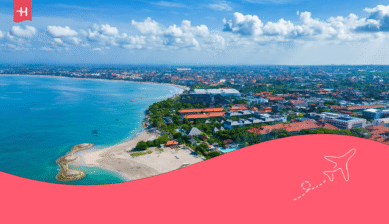 Luftaufnahme der Küste von Bali