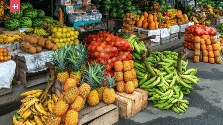 Marktstand mit tropischen Früchten