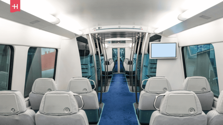 Innenansicht des Airport Express Zuges in Hongkong
