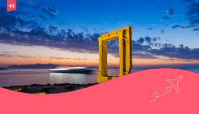 Tempeltor Portara auf Naxos bei Nacht