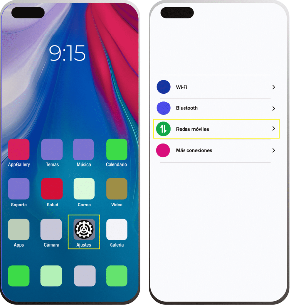 instalar esim huawei paso 1