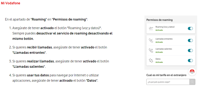 Canadá con vodafone