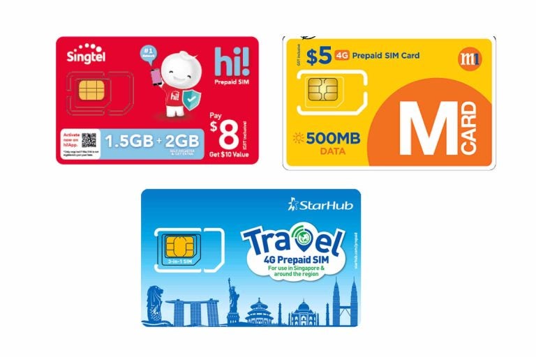 Ejemplo Tarjetas SIM prepago en Singapur