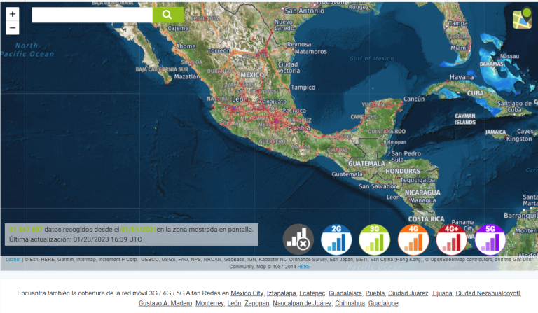 Cobertura Red Móvil AT&T México 