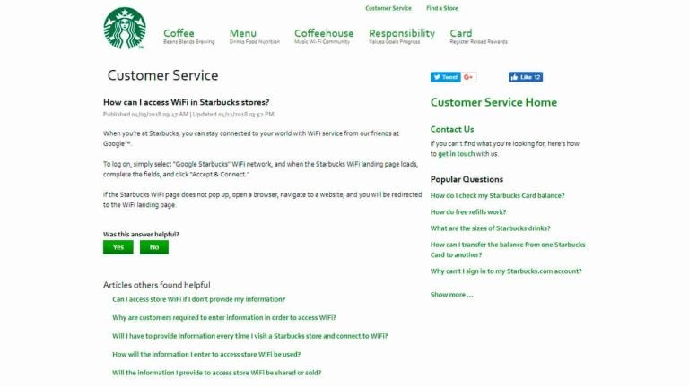 Starbucks tiene wifi gratis en Norteamérica