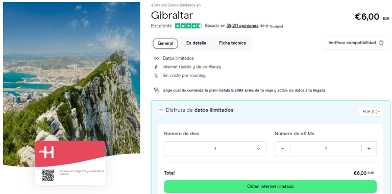tarjeta sim virtual gibraltar