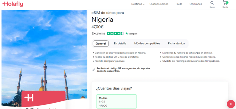 Tarifas de planes de datos de la Tarjeta SIM virtual Nigeria.