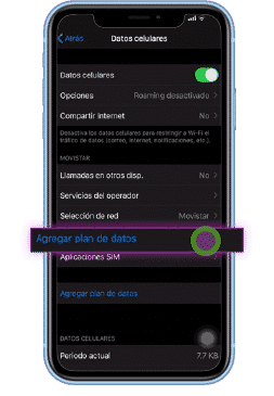 Agregar plan de datos