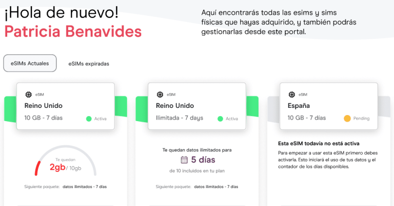 Recargar datos eSIM Holafly