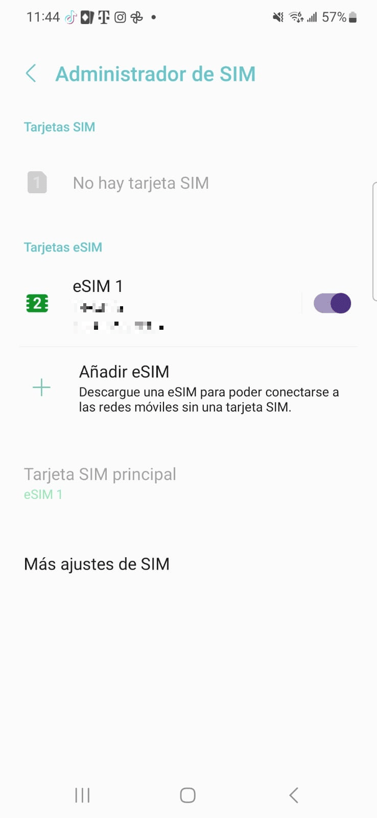 Añadir eSIM manualmente