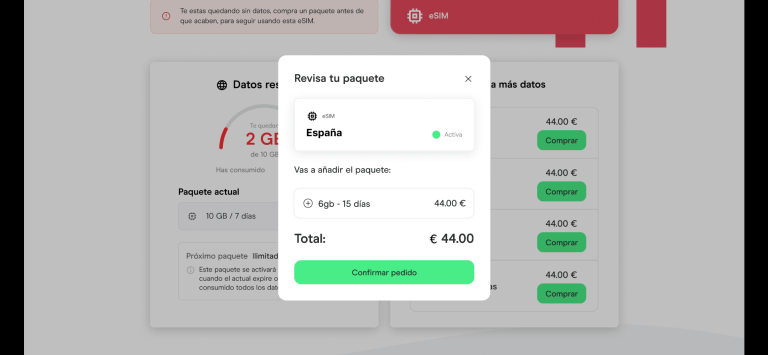 Pagar recarga eSIM