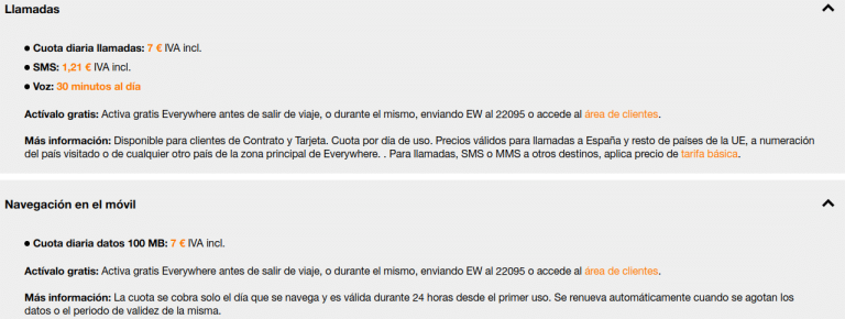 Activar roaming Everywhere con Orange