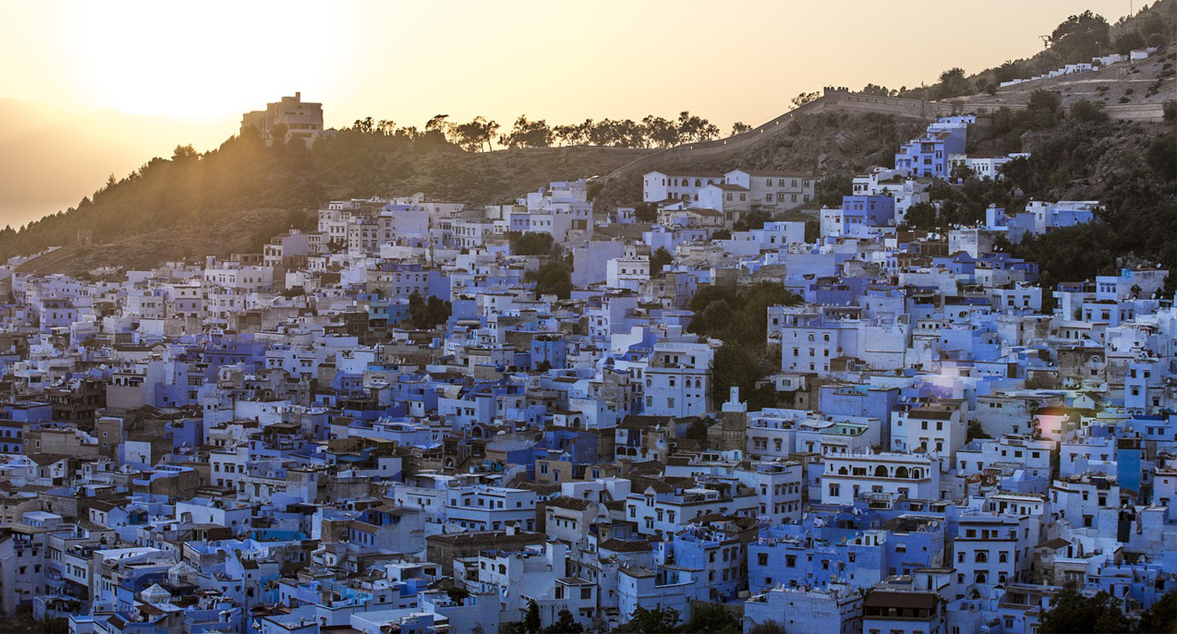 Vista de Chefchaouen al atardecer